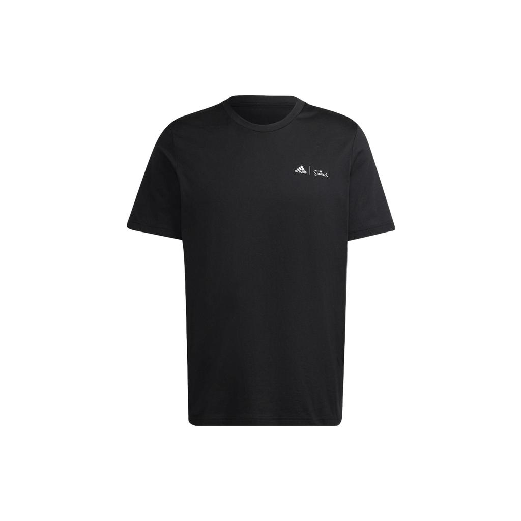 Adidas T Shirts Men's Black Crew Neck Moderate Straight Fit GS6221