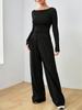 Loose Fit Women's Wide-Leg Pants Two-Piece Set - Soft, Stylish, Irregular Design
