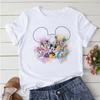 Fashion Disney Watercolor Stitch Graphic Printed T-shirt Summer Female Casual Short Sleeve Tops Tees Clothing Harajuku T Shirt