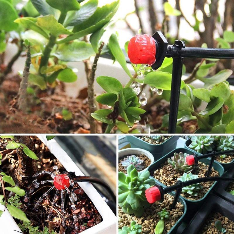 80Pcs Adjustable Irrigation Drippers 8 Hole Sprinklers Emitter Garden Micro Drip Irrigation System Balcony Yard Watering Nozzle