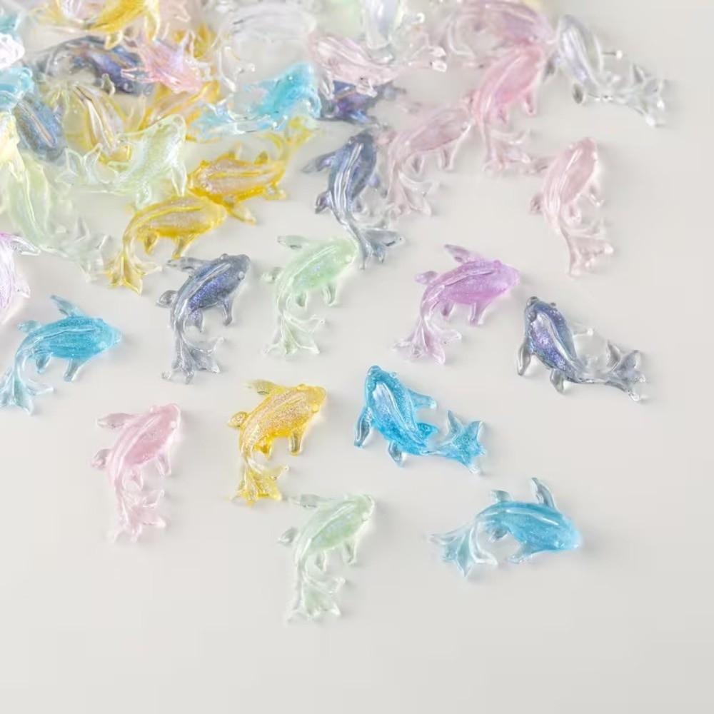 100 Pcs Resin Ocean Aurora Nail Rhinestones Mini Shiny Goldfish DIY Sea Series Nail Jewelry  Ladies