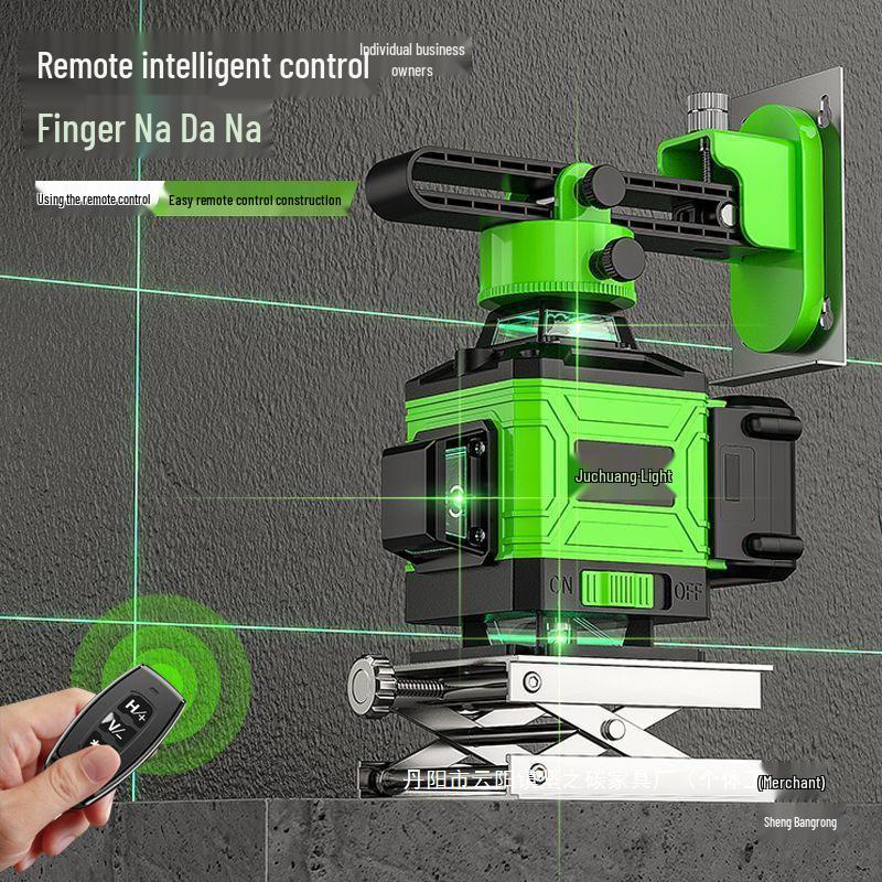 Green Light 8/12/16 Laser High-Precision Red Infrared Level for Outdoor Wall and Floor Mounting