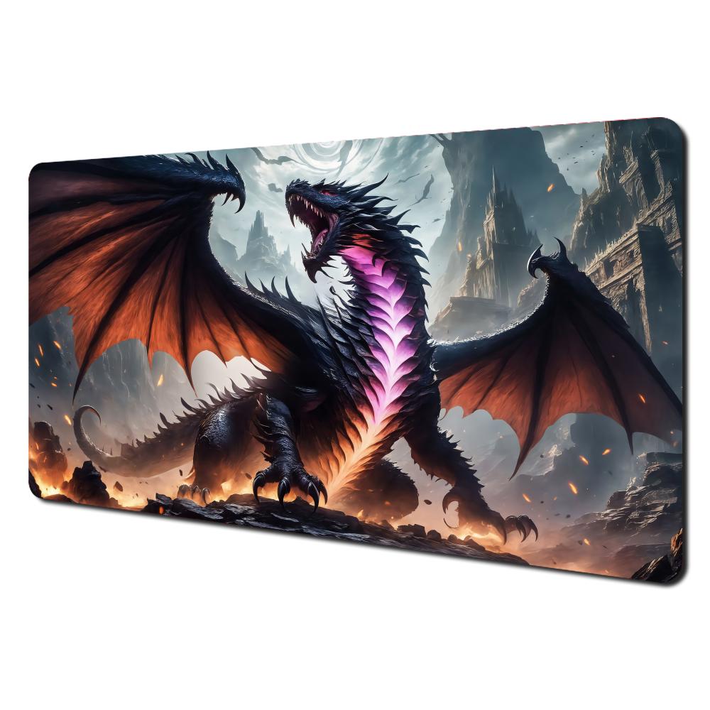 Dark Style Giant Dragon Theme Mouse Pad Desk Mat With Stitched Edges Nonslip Rubber Base Pc Accessories Gaming Mat Magic Mat