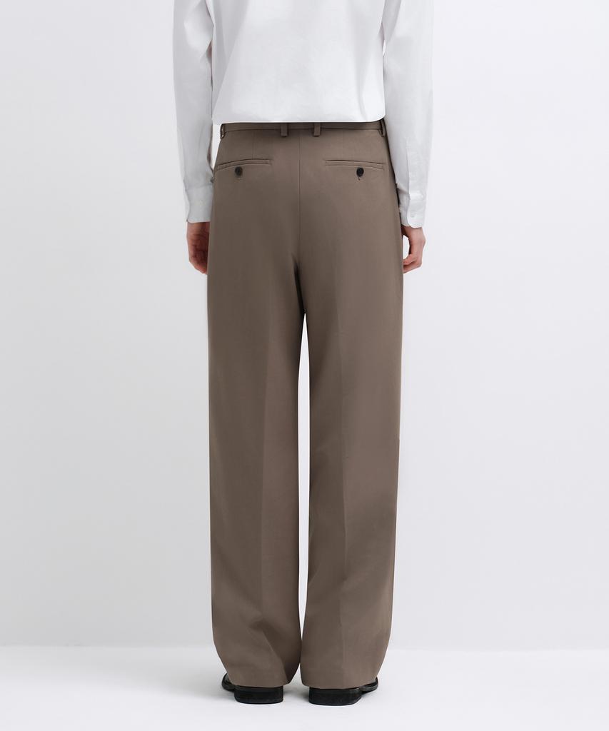 Musinsa Standard Real Wide Hidden Banding Slacks [Dusty Beige]