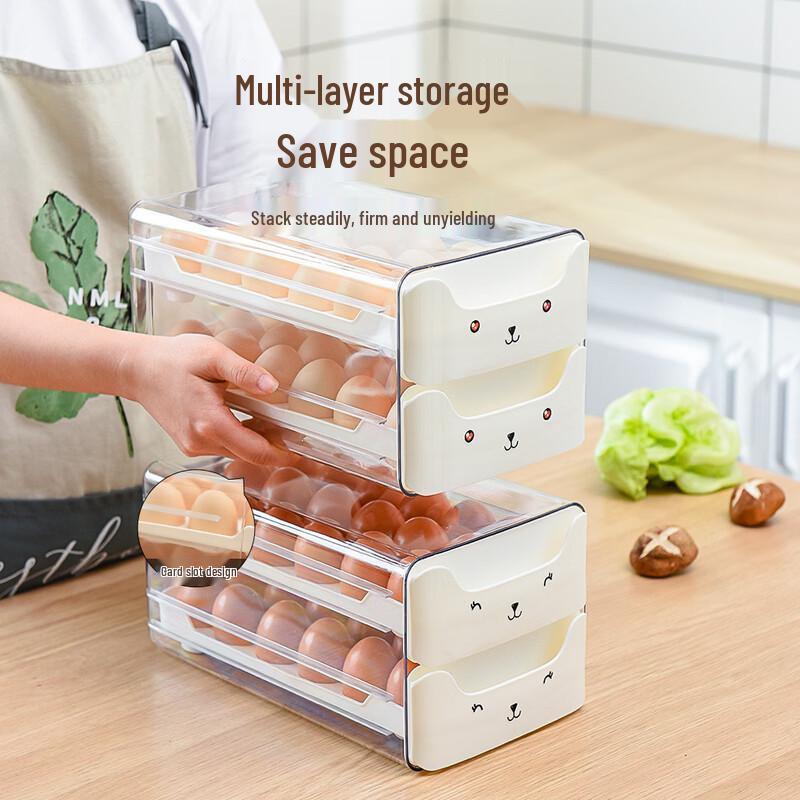 ZISIZ Stackable Drawer Refrigerator Egg Storage Box