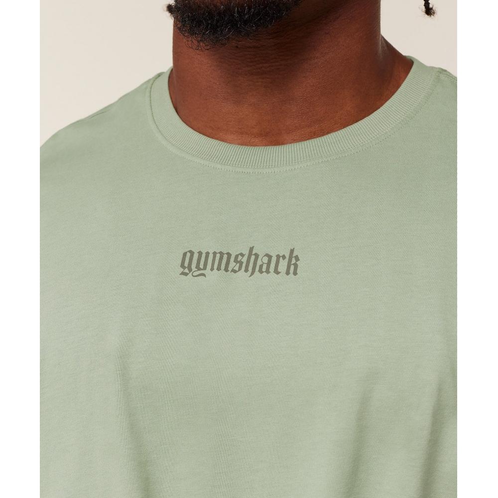 Gymshark Tricou Olde English Gs Haze Green A3b5y Edc3