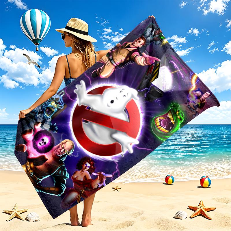 Ghostbusters Beach Towel Quick Dry Soft MicrofiberSand Resistant Oversized Cabana Bath Sheet for Swimming Pool Travel Gift