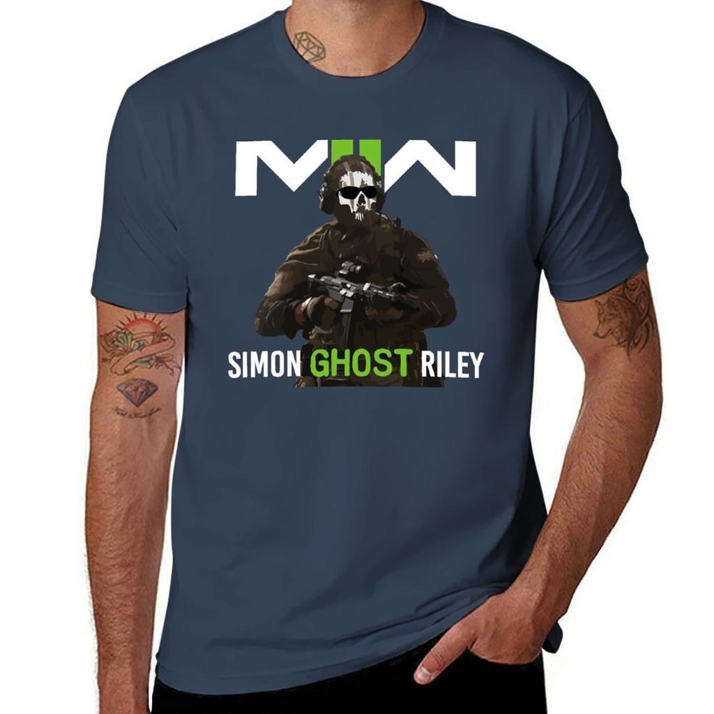 Simon Ghost Riley Mw2 Tshirt Comfortable Work Wear Tee Tshirt