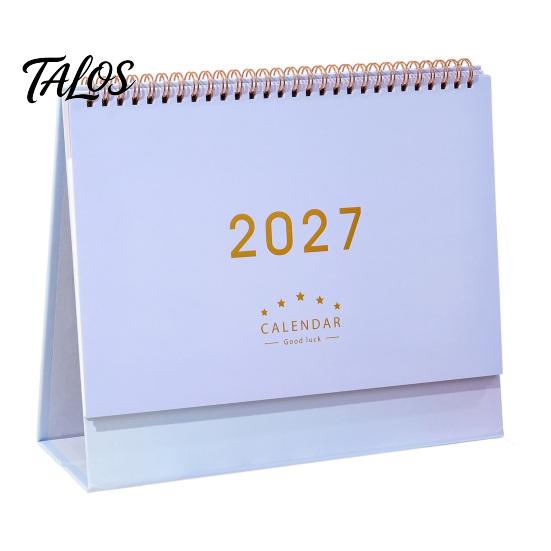 Monthly Organizer for Desk 2027 Calendar, Standing Flip Desktop Minimalist Gold Foil Cover Home Office Accessory Planner, Thick Paper Note Taking,