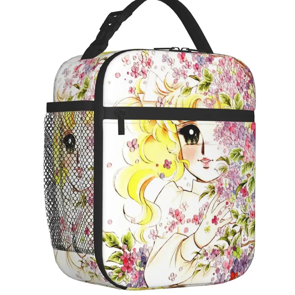 Candy Candy Insulated Lunch Bags for Women Anime Manga Cartoon Girl Portable Thermal Cooler Food Lunch Box School