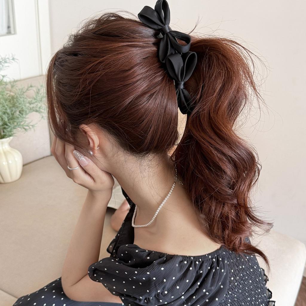 Korean Bow Banana Clips For Women Sweet Bowknot Ponytail Hairpins Hair Clamps Clip Barrettes Elegant Party Hair Accessories New
