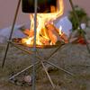Portable Folding Firepit with Stainless Steel Grill Mesh Easy Setup Collapsible Camping Picnic BBQ Grill Wood Burning Charcoal with Carrying Bag