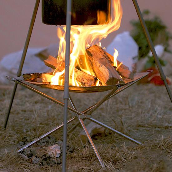 Portable Folding Firepit with Stainless Steel Grill Mesh Easy Setup Collapsible Camping Picnic BBQ Grill Wood Burning Charcoal with Carrying Bag