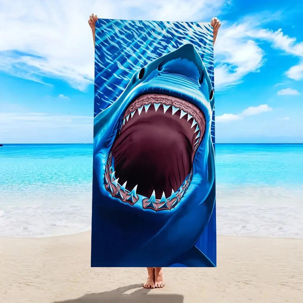 2D Flat Printed Nautical Theme Beach Towel Soft Peach Skin Quick Dry Bath Towel Swimming Pool Travel Summer Vacation Beach Decor