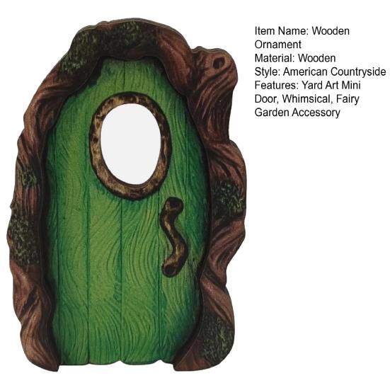 Yousheng Wooden Fairy Door Miniature Fairy Garden Decoration Elf Dwarf Mini Door for Yard Art Garden Wall Tree Fence Decor