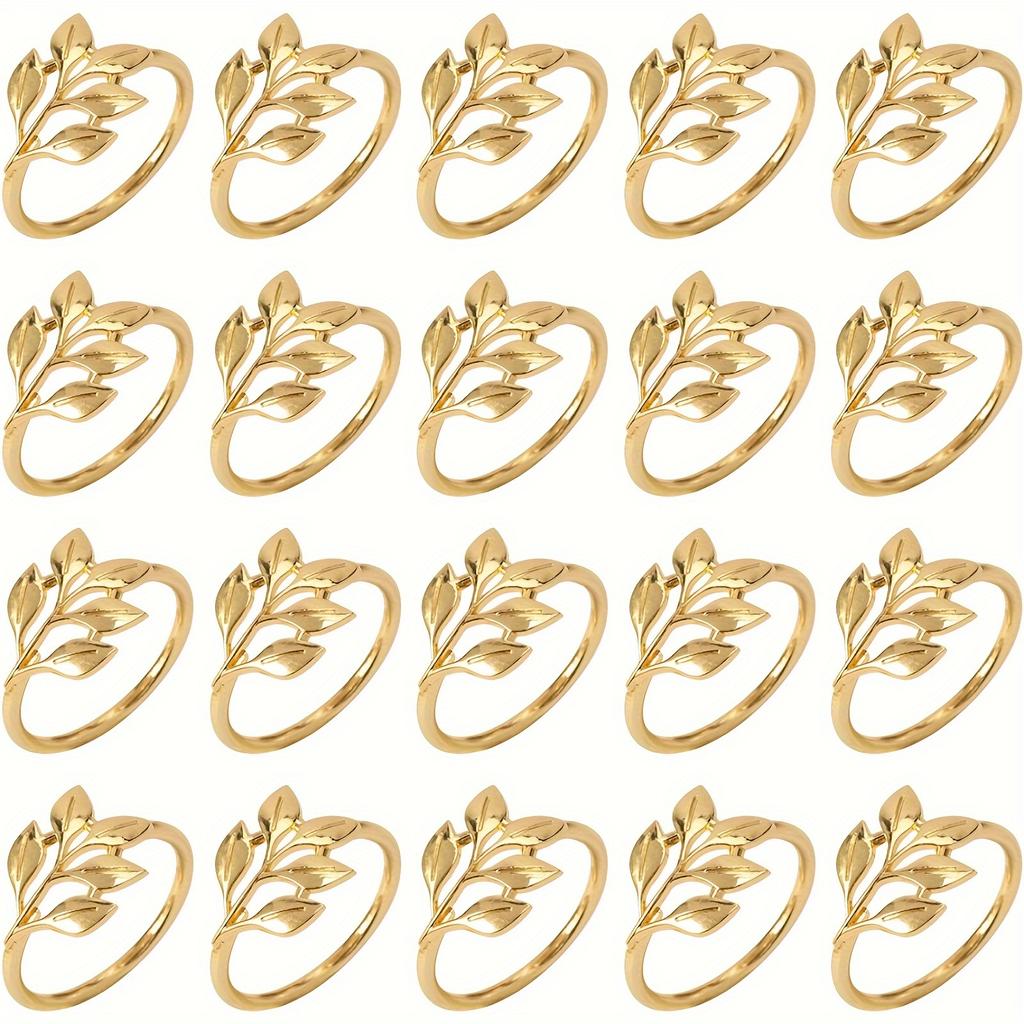 Goldene Serviettenringe - Wiederverwendbar & Langlebig für Hochzeiten, Partys, Weihnachten & mehr. Leicht zu reinigen, glatte Kante. Perfekt für Tischdeko!