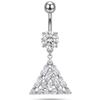 Surgical Steel Belly Button Ring 1Pcs Sparkling Cubic Zirconia Lovely Dangle for Women Girls Birthday Gift Body Piercing Jewelry