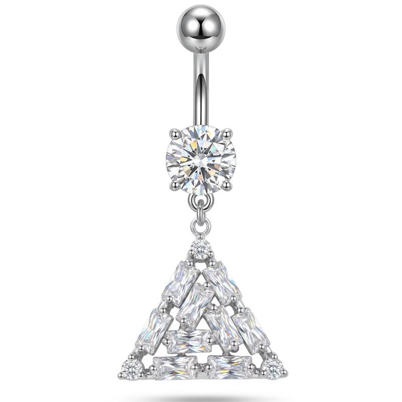 Surgical Steel Belly Button Ring 1Pcs Sparkling Cubic Zirconia Lovely Dangle for Women Girls Birthday Gift Body Piercing Jewelry