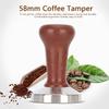 58mm Edelstahl Holzgriff Kaffeetamper Kaffeepulver Presswerkzeug für den Heimgebrauch