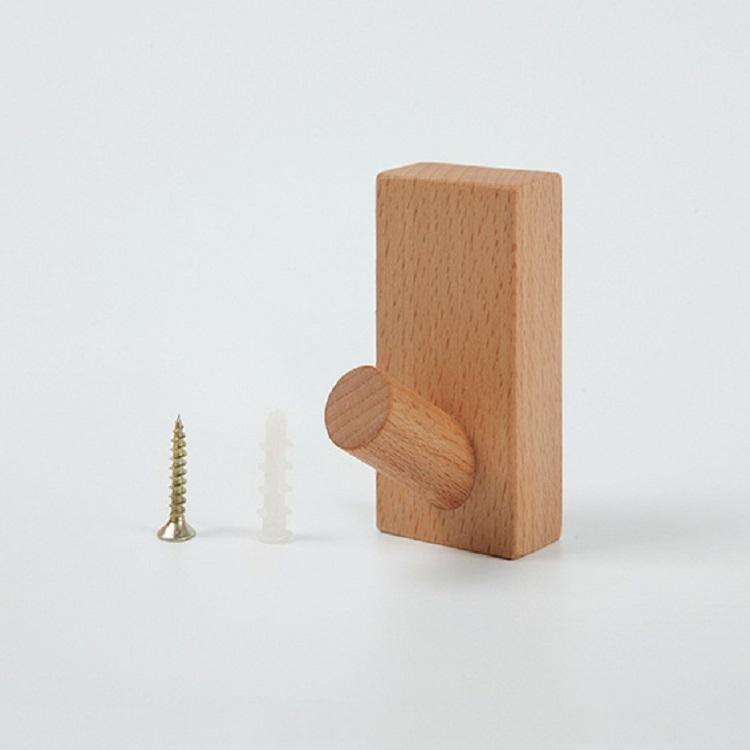 Solid Wood Punch-Free Entrance Behind The Door On The Wall Sticky Hook Clothes Hook Black Walnut