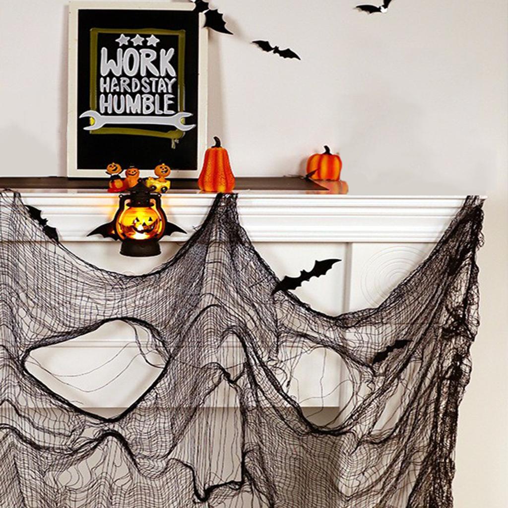 Halloween Horror Decoration Fabric Black, Horror Decoration Fabric Halloween Decoration Ghost Haunted House Decoration Halloween Party