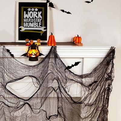 Halloween Horror Decoration Fabric Black, Horror Decoration Fabric Halloween Decoration Ghost Haunted House Decoration Halloween Party