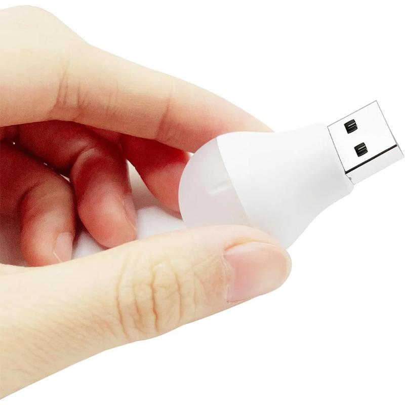 10 Packs Mini Portable Cool White USB LED Night Light, Eye Protection Book Reading Lamp, Interior Bedside Lighting Small Bedroom Room USB Plug Lamp