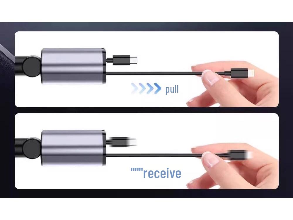 Super Fast Car Charger with One-to-Four Retractable Cable and PD Fast Charging Adapter