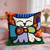 BBritto Art Design Abstract Cushion Cover Square Short Plush Pillow Case Living Room Sofa Home Decor Funda X