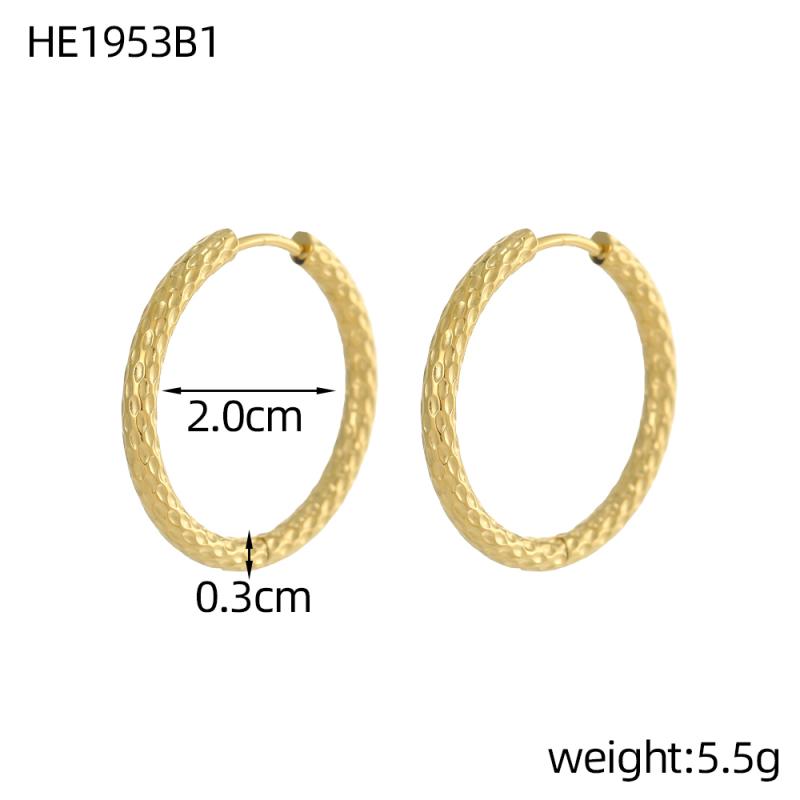 CARLIDANA Chic Simple Hoop Earrings Ins Simple Women Fashion Earrings Stainless Steel Gold Plated Twisted Circle Huggies Earring