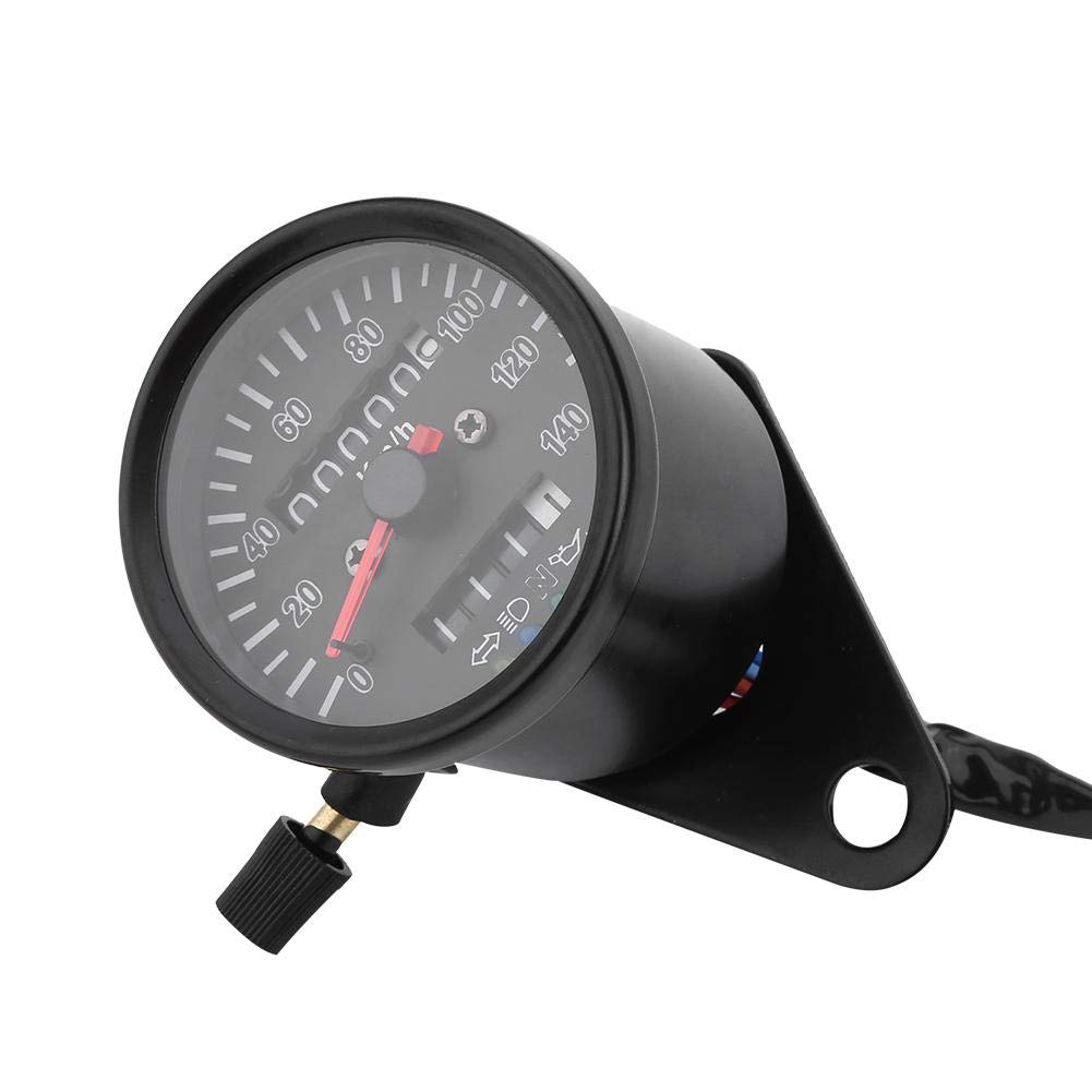 Keenso Motorcycle Speedometer Tachometer 60mm Black Waterproof Universal Motorcycle Odometer Speedometer Gauge