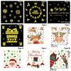 Xmas Snowman Elk Santa Clause Decorative Poster Christmas Stickers Wall Art Shopwindow Decal