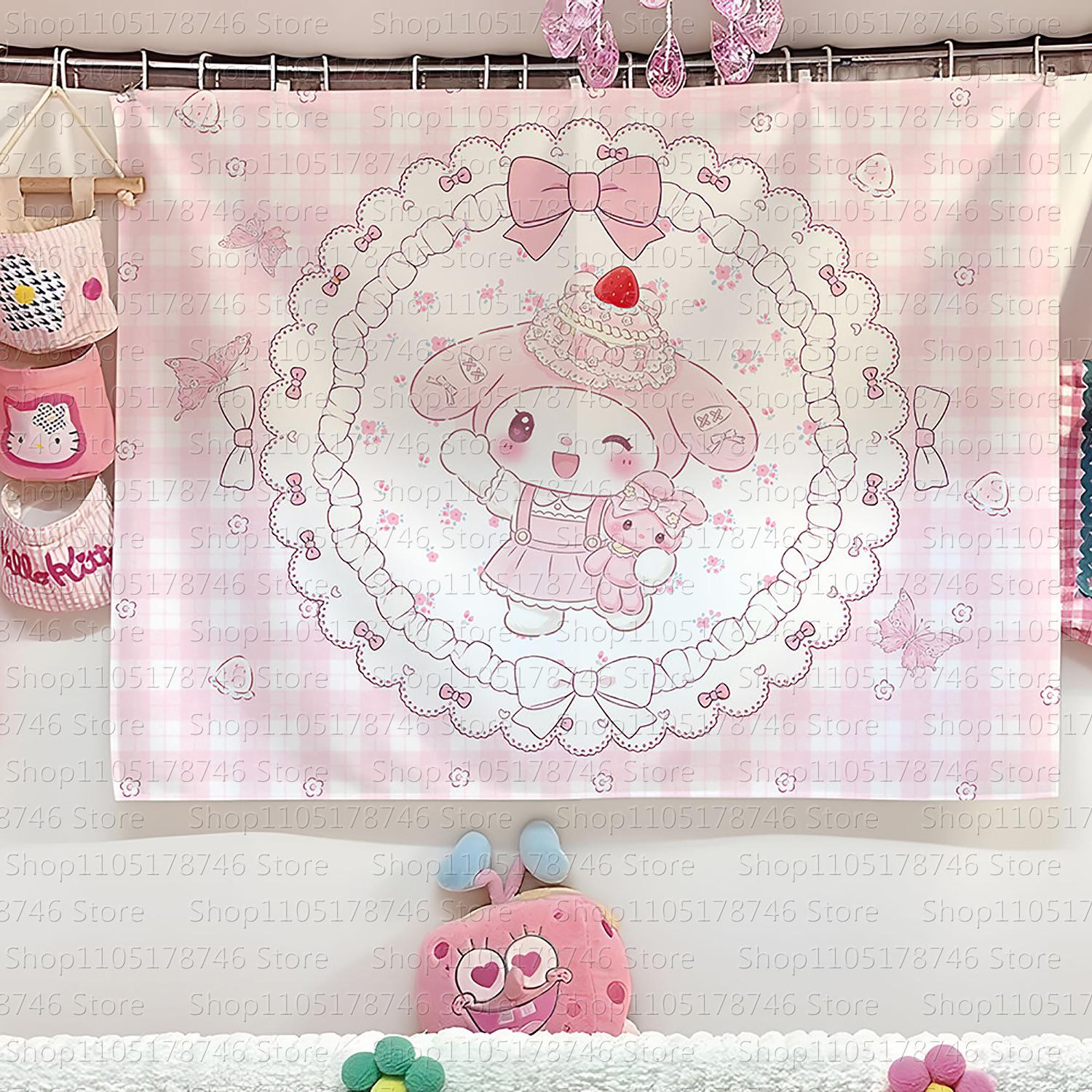 

Подвесное полотно для кондитерской My Melody Piano для комнаты девочки-подростка, общежития, арендованного дома, настенное украшение, фон 74x94cm(29x37in)