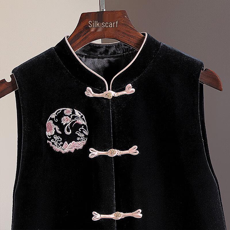 Sibaishe Women's New Chinese Style Embroidered Vest