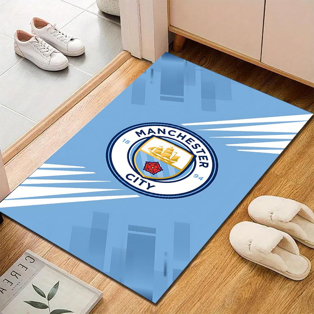 Manchester City Football Club Logo Patterned carpet, suitable as a non slip play mat for the living room and bedroom sofa