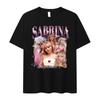 90s Sabrina Carpenter Music Tour Pattern T-shirt Women's Retro High Quality Fashion T-shirt Casual T-shirt Women Clothing