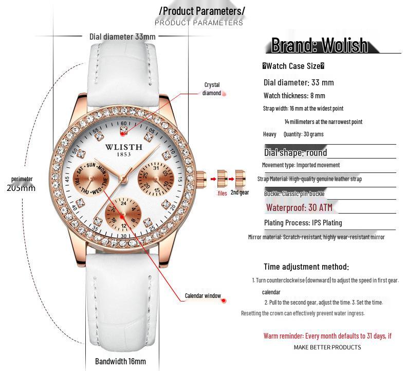 Women's Fashionable Temperament Quartz Watch - Stylish Ladies' Student Watch