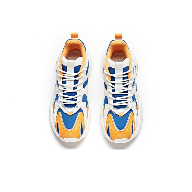 Anta Full-Featured Non-Slip Wear-Resistant Low-Top Dad Shoes Men Sneakers White Yellow Blue 112018882-3
