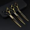 7.0 Inch Black And Gold Pet Beauty Scissors, Curved Scissors, Pet Trimming Scissors, Thin Scissors, Curved Teeth Magic Scissors