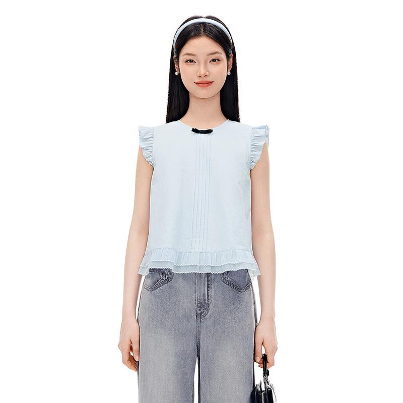 Sweet Flutter Sleeve Bow Short Top