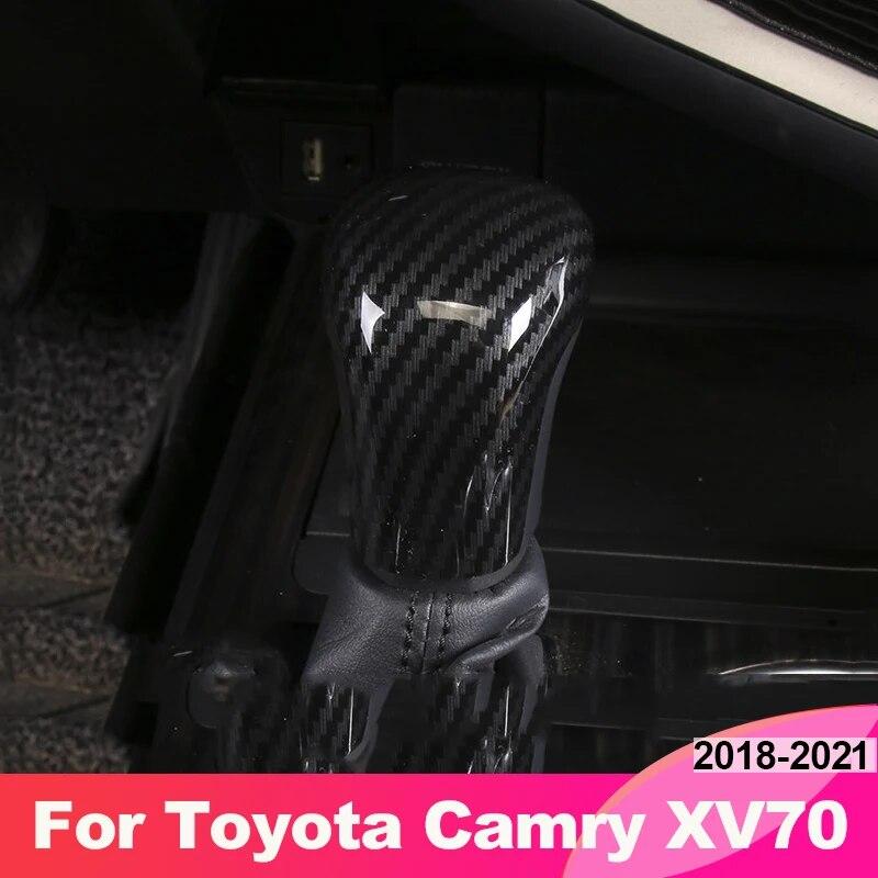 Carbon Fibe Gear Shift Knob Decoration Cover Sticker For Toyota Camry 8TH XV70 2018    Accessories