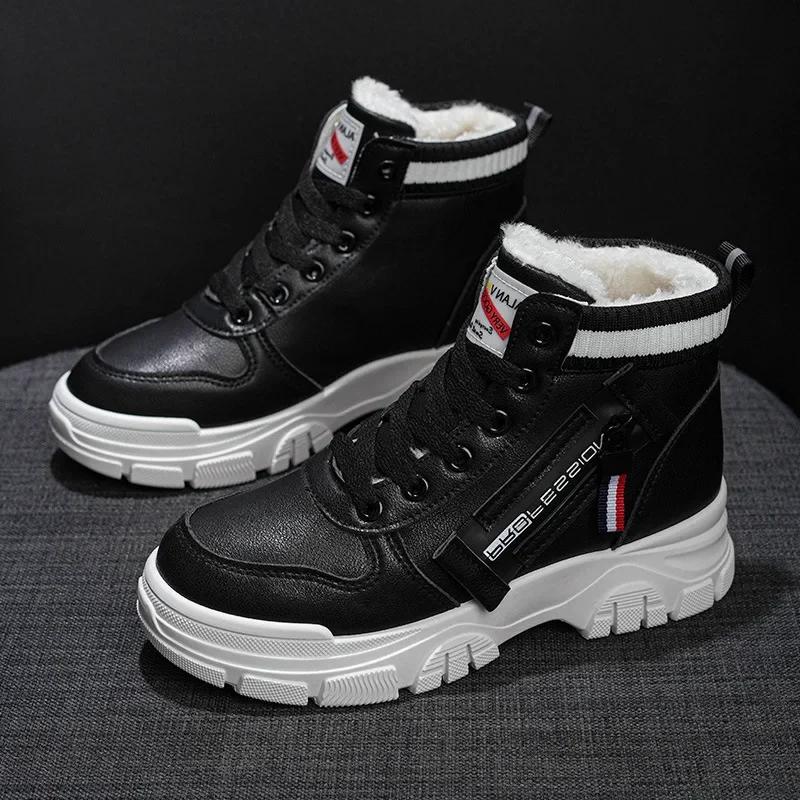 Fashion Winter Women Cotton Shoes Plush Thick Warm Booties Woman 2025 Female Comfortable Boot High Top Sneakers Snow Short Boots 35-40