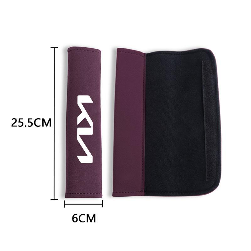 2026 Hot Car Sticker Car Pu Leather Safety Belt Shoulder Cover Breathable Protection Seat Belt Padding For Kia Rio 3 4 K2 K3 X-L