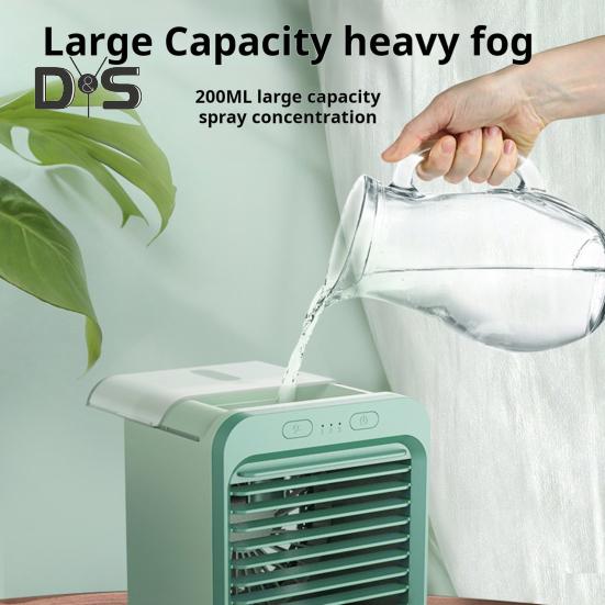 Air Conditioner Cooling Fan with Water Tank 3 Speed Settings Strong Airflow Portable Rechargeable Air Cooler Electric Fan