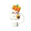 Halloween Straw Covers Reusable Drinking Straw Cover Cap Pumpkin Ghosts Design 10mm Straw Toppers Halloween Decorations Straws Protector