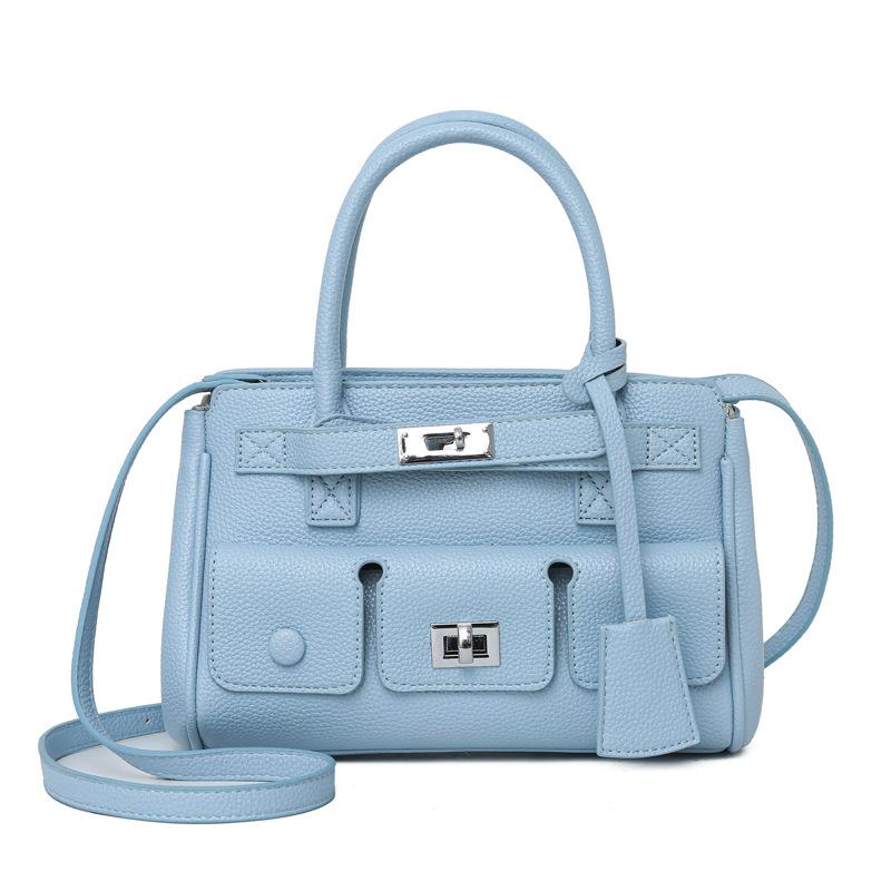 

Fashion women s bags, new large-capacity tote bags, retro commuter versatile shoulder bags, Spice Girl style handbags, bags. синій