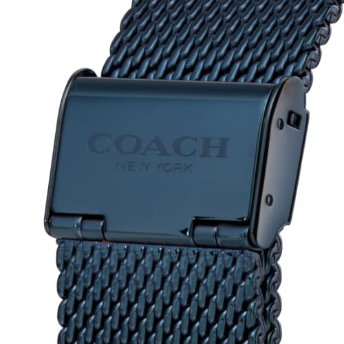 Coach Greyson Watch, 41mm, Men's, Navy, Blue Dial, Quartz Movement, Water Resistant, Mineral Glass, 14602620