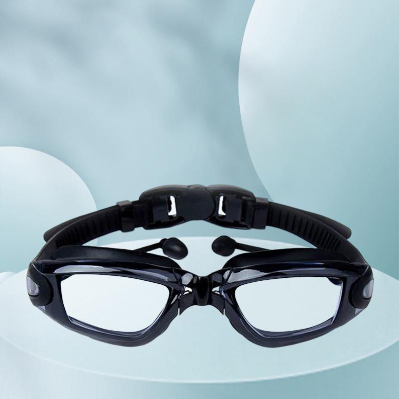 Swimming Goggles Men Women Swimming Glasses One-piece Earplugs Electroplating Boy Girl Swimming Eyepieces Accessories