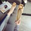 Fashion Brand Soft Ballet Ballerinas Flats Shoes Gold Square Buckle Casual Driving Moccasins Feminino Brief Slip On Espadrilles Oxfords
