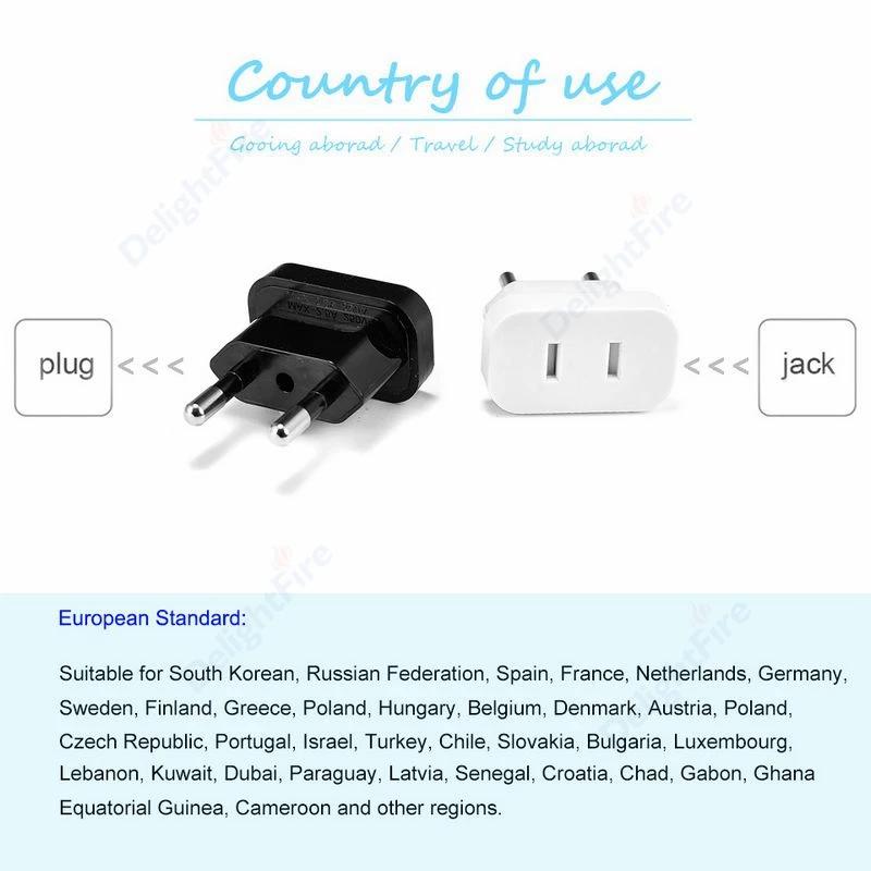 1pcs Power Plug Adapter US To EU Euro Europe Plug Power Plug Converter Travel Adapter China CN To EU Adapter Electrical Socket